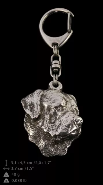 Rottweiler silver covered keyring, high quality keychain Art Dog