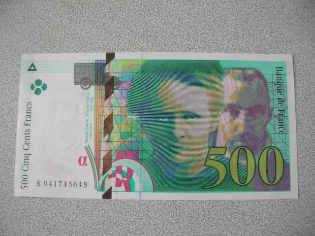Ancien billet de 500 Francs Pierre et Marie Curie de 1998 M12