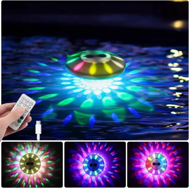 Rechargeable Floating Pool Lights with Dynamic RGB Lighting Effects - Waterproof