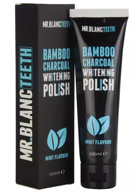 Mr Blanc Teeth Bamboo Charcoal Whitening Polish Mint Flavour Toothpaste 100ml