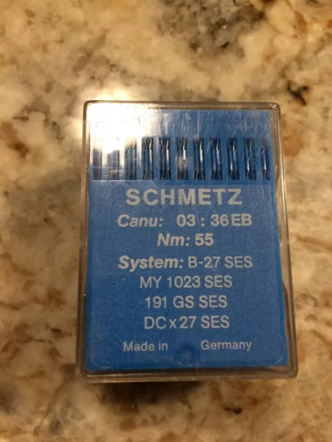 98 pc SCHMETZ sewing machine needles B-27 SES MY 1023 SES NM 55