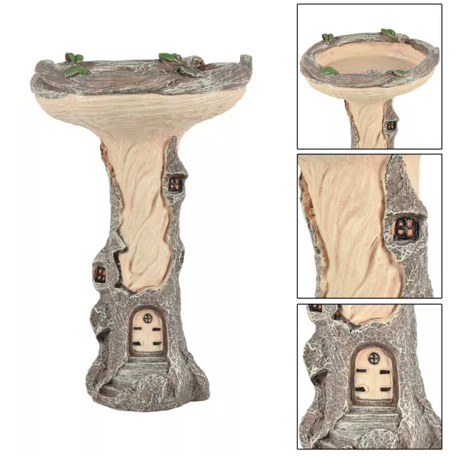 Bird Bath & Feeder Pedestal Tray Free Standing Handicraft Outdoor Garden Table