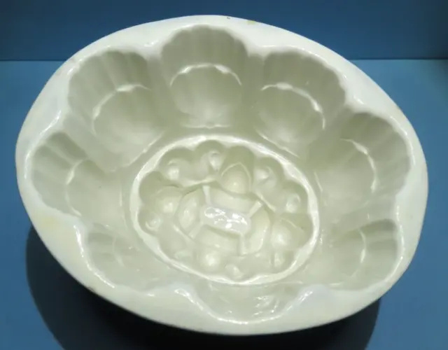 Antique 1800s Stoneware Ceramic Food Gelatine Jelly Jello Mold 5.25" Tall x 7"