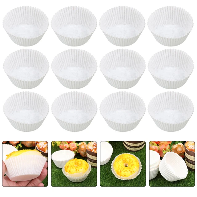 500 piezas revestimientos de cupcakes bandeja de envoltura de pasteles papel de envolver blanco galletas