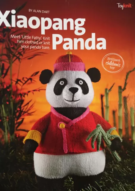 KNITTING PATTERN Alan Dart Xiaopang panda bear toy 35cm tall childrens China