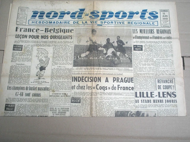 JOURNAL L'EQUIPE RACING / ARSENAL . CYCLISME VIETTO / ATHLÉTISME 1948