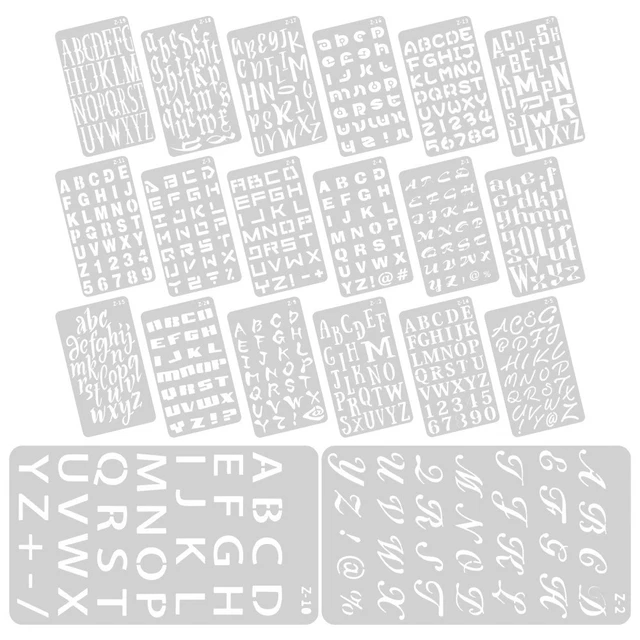 20 SHEETS LETTER Template Ruler Calligraphy Stencils Letters Painting £ ...