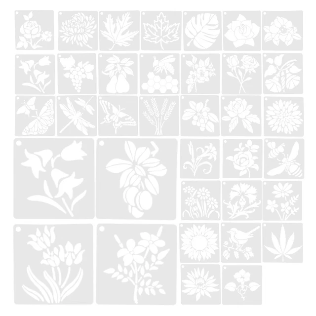 36 un. plantillas de pintura plástica hágalo usted mismo pintura plantillas reutilizables