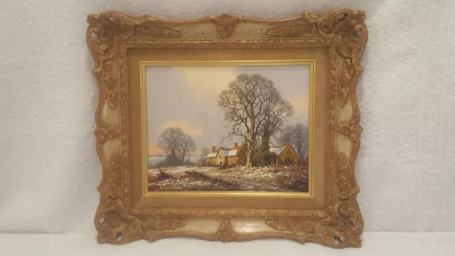 Vincent Selby, Original Oil Painting On Board In Ornate Frame. Winter Scene.