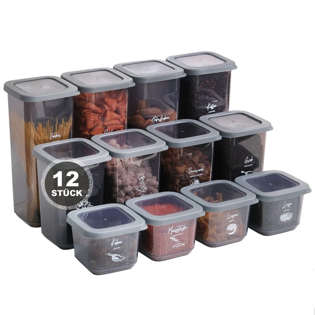 3-teiliges Aufbewahrungs-Set – Luftdicht, Stapelbar, Mit Drehverschluss, Für Mehl, Zucker & Mehr, BPA-frei