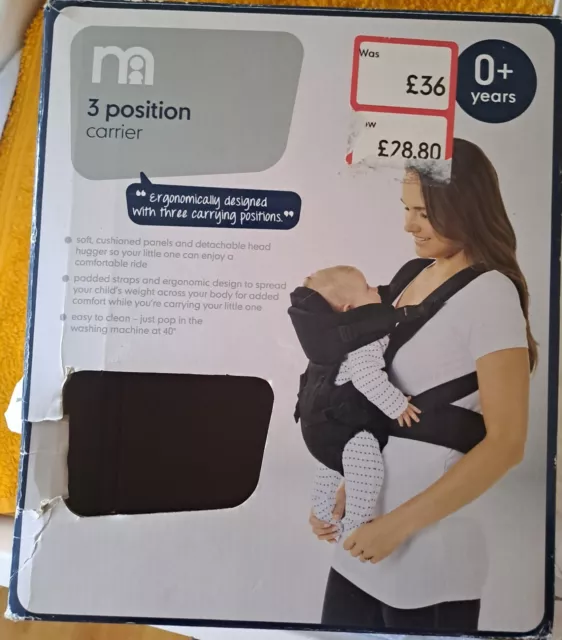 Mothercare 3 Position Baby Carrier 3 In 1 Black