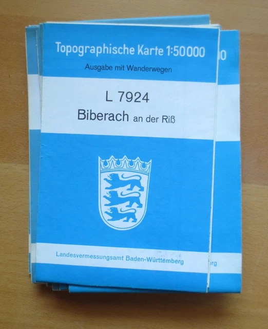r1-1) Topographische Karte 1 : 50000   Biberach a. d. Riß   L 7924