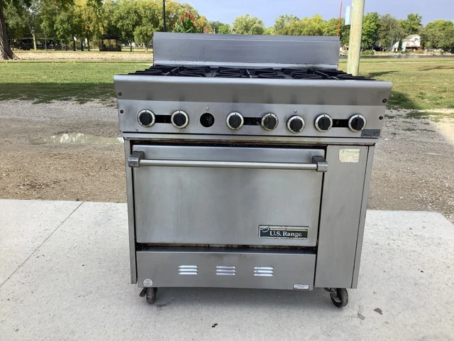 6 Burner Stove/Range US Range/Garland PX-6-26 with oven Nat. gas Tested