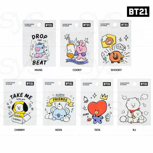 BTS BT21 Official Authentic Goods Clear Deco Sticker Ver3 7SET By Kumhong