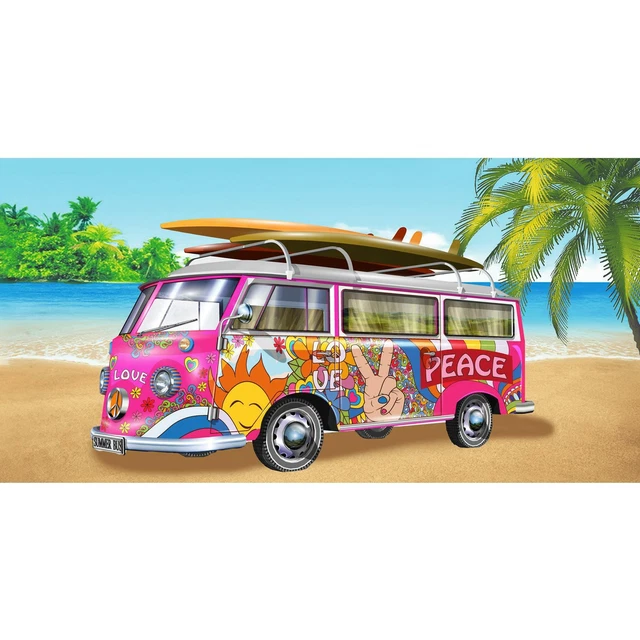 Pink Campervan Microfibre Beach Towel Holiday Gym Large