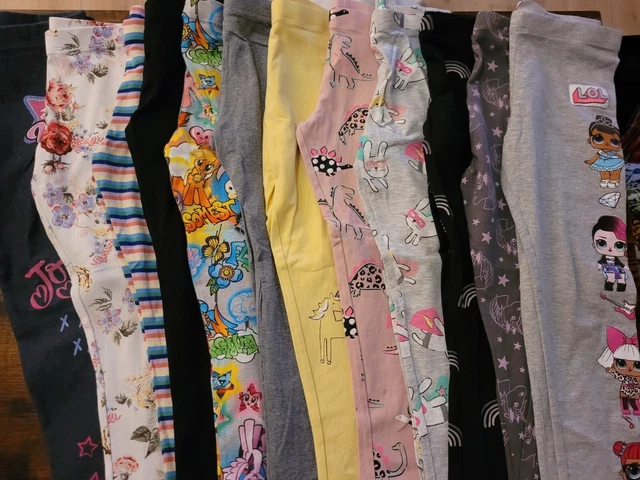 12 x Pacchetto Leggings Ragazze Età 6-7 Anni