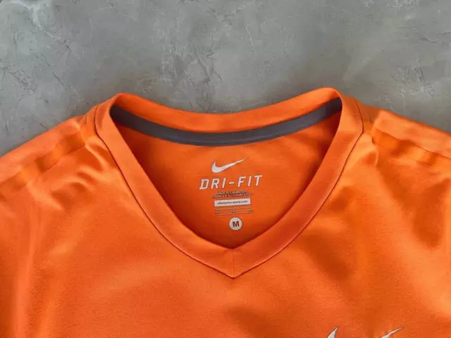 Rf Roger Federer 2015 Dubai Atp Orange Tennis Shirt Nike 677936-803 Mens Size M 3