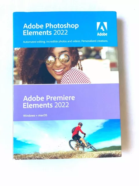 Adobe Photoshop Elements 2022 y Premiere Elements 2022 caja de venta sellada de fábrica