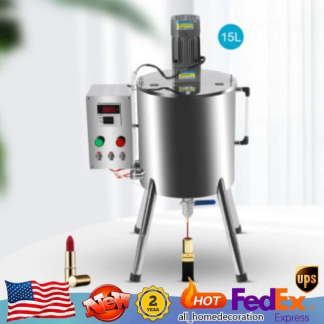 15L Heating Filling Mixer Machine Stirring Tank Paste Liquid Lipstick Filler USA