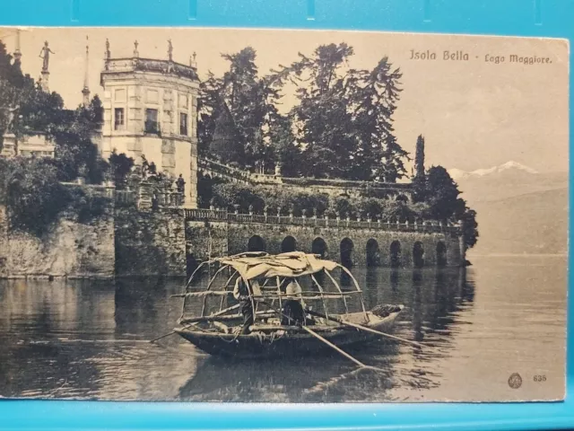 Isola Bella Lago Maggiore Animata Barca Tipica Fp Satinata Non Viaggiata