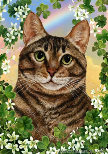 Clover House Flag - Brown Tabby Cat 31954