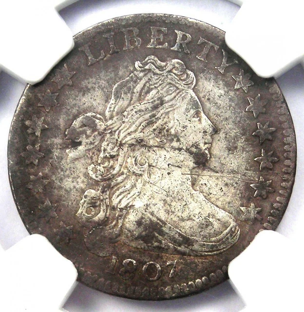 1807 Draped Bust Dime 10C - Certified NGC AU Details - Rare Coin in AU!