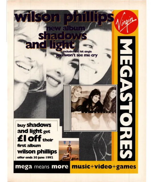 Ptp49 Magazine Single/Album Advert 11X9" Wilson Phillips : Shadows And Light