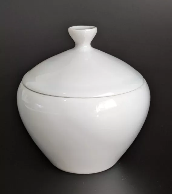 Arzberg Germany Sugar Bowl Form 2000 Weiss White Porcelain Round Lid