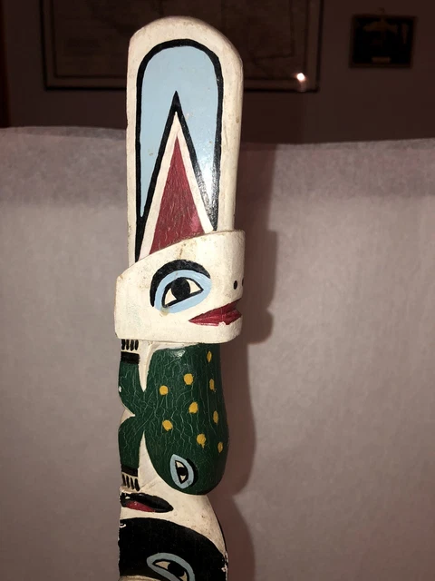 Tlingit Frog Inuit Totem Pole Wrangell Alaska Northwest Coast Wood 17" Tall Tlingit Frog Inuit Totem Pole Wrangell Alaska Northwest Coast Wood 17" Tall