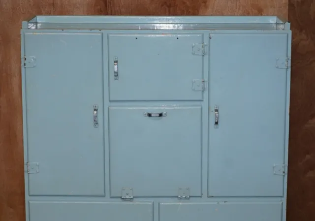 Mid Century Retro Circa 1950'S Duck Egg Blue Kitchen Larder Cupboard Or Unit 3