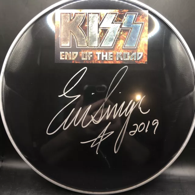Kiss Drummer Eric Singer Signed 2019 Drum Head