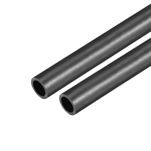 Tubo redondo fibra carbono 7mm x 5mm x 800mm Tubería pultrusión 2pzas