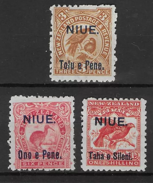 Niue 1903 Set (3) Mh.  Sg. 13, 14, 16. (8137)