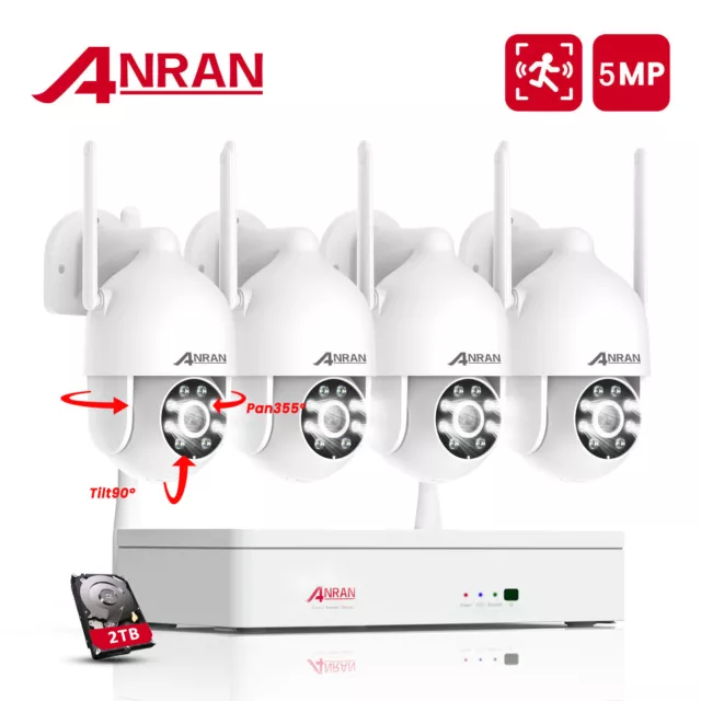 ANRAN 8CH 10" Monitor Wireless Security Cameras System Outdoor Moveable WiFi PTZ