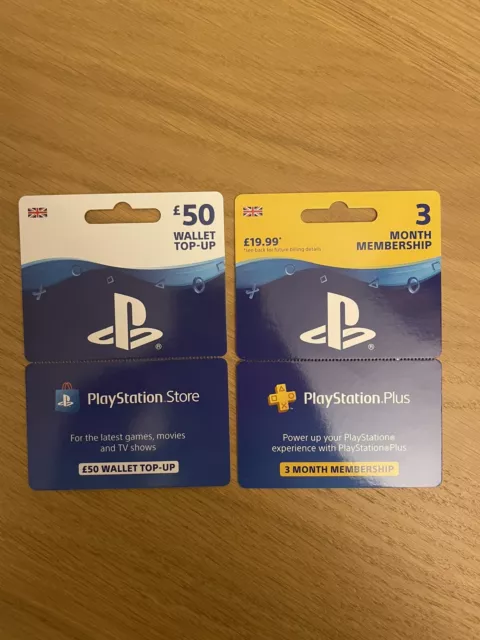 PlayStation Store & Plus GIFT CARD UK Edition 50 £ Collection (NO Credit/Money)