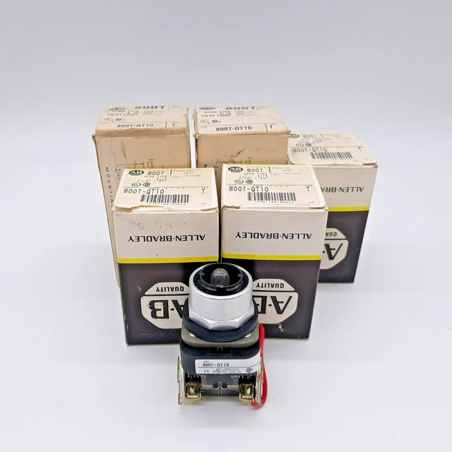 Allen-Bradley 800T-QT10 120V Pilot Light Lot of 5 -No Caps