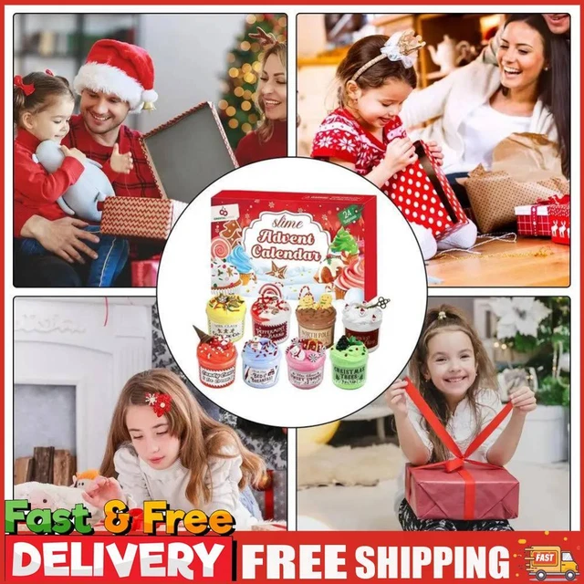 JOYIN 2020 DIY Slime Advent Calendar Christmas 24 Days Countdown Advent Calendar With Slime And Accessories 24 Days Surprises With Diy Slime Kit Slime Making Toy