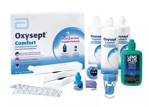 Oxysept Comfort Premium B12 - Premium Pack (3x300ml + 120ml + 90 Tabletten)