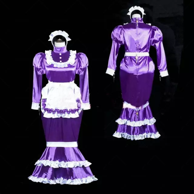 Sissy Maid Satin dress Fish Tail dress cosplay Costume CD/TV Tailor-made