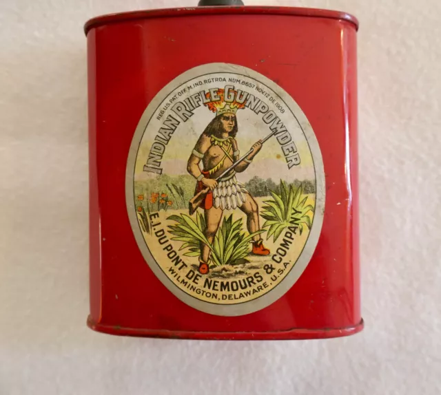 Vintage Dupont Indian Rifle Gunpowder FFFG Tin