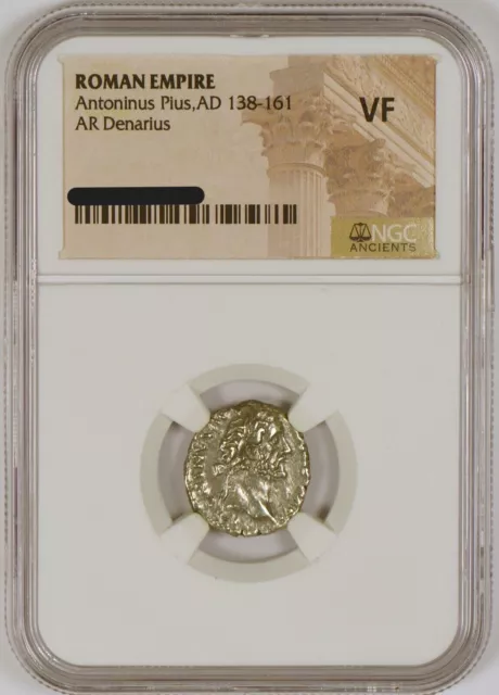 NGC VF Roman AR Denarius Antoninus Pius AD138-161 NGC Ancients Certified Silver