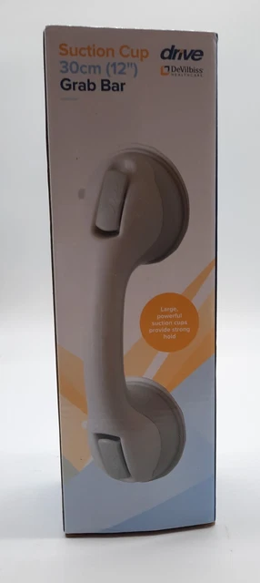 Drive 12'' (30cm) Suction Cup Grab Bar White Wall Hand Rail DeVilbiss Healthcare