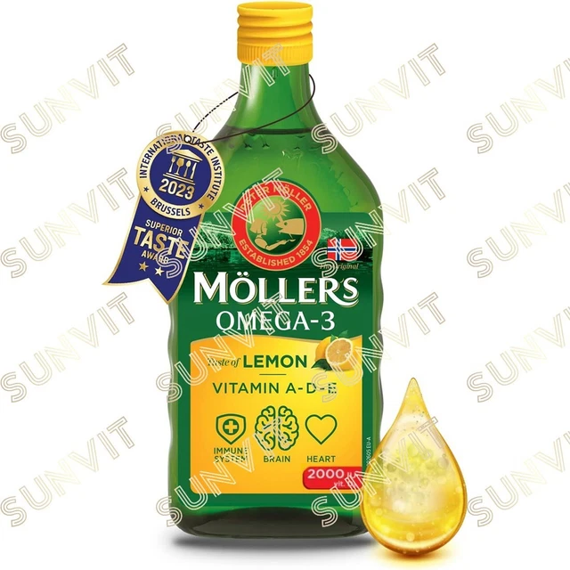 MOLLERS LEMON 250 ml Moller’s Omega 3 Fish Cod Liver Oil Vitamin D3