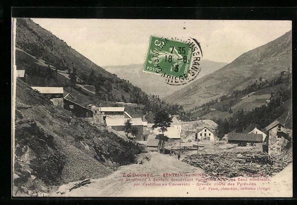 CPA Le Bocard, Sentein-Les-Mines, Strasse am Ortseingang 1913