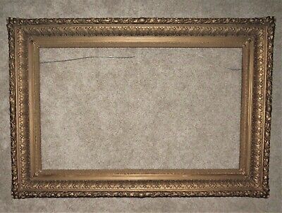LARGE 19th c Gilt Wood & Gesso Picture Frame for Painting Print Portrait Mirror