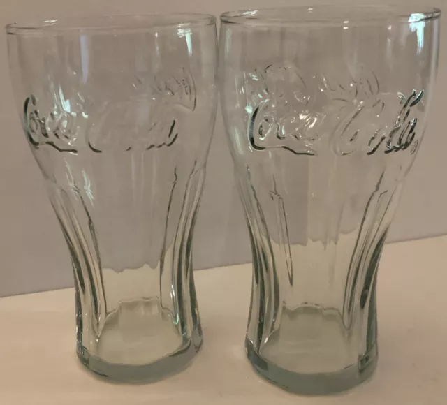 McDonald’s Coca Cola Clear Glasses Set 2 Coke Tumblers