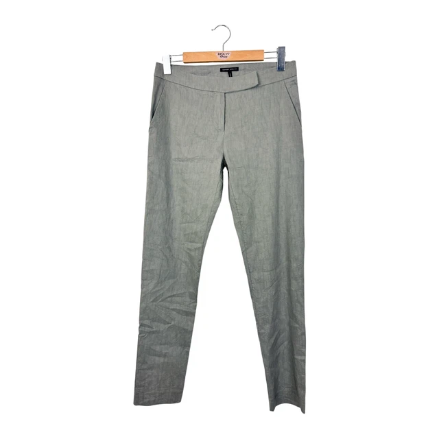 Pantalon En Lin Noir Scott & Dixon - Taille 38 (tour De Taille 39) - Comme Neuf, Lavé