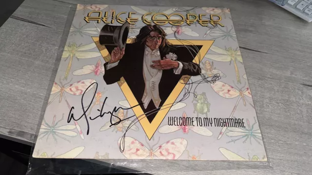 Alice Cooper Welcome to My Nightmare LP Autographed Signed