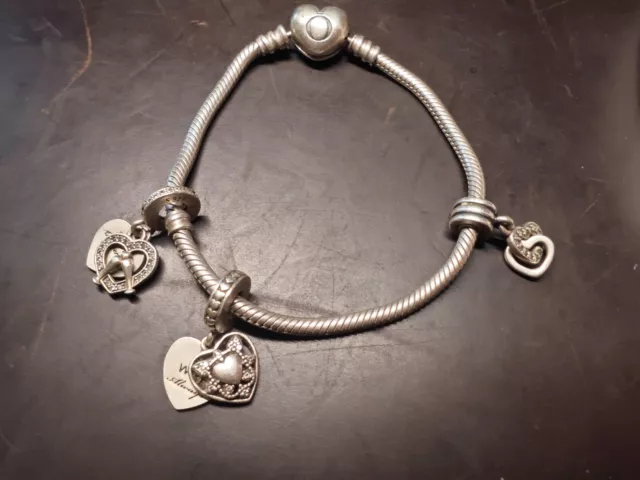 PANDORA Herz-Armband für Damen - 925 Sterling-Silber