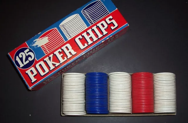 Vintage Poker Chips - 1920's 2 Complete Sets Noiseless, Unbreakable 72 & 125 Ct